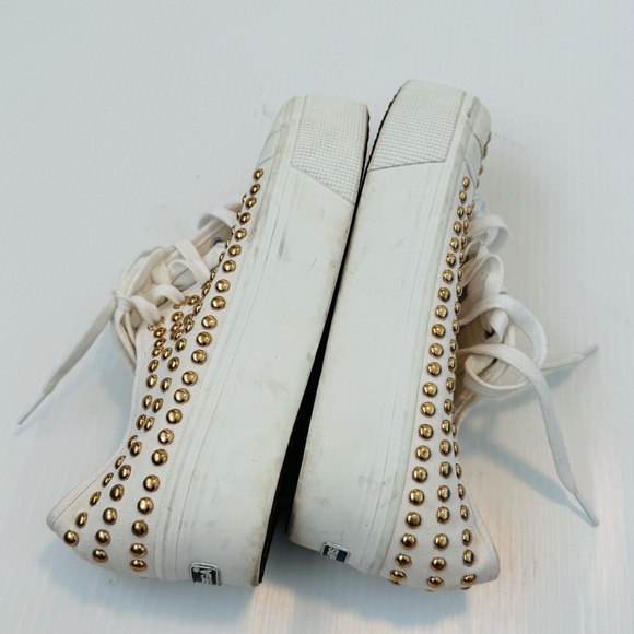 Superga Women's White and Gold Studded Sneakers platform - Picture 5 of 7